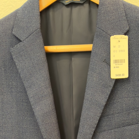 Brooks Brothers - 100% Wool - Milano Slim Fit - Blue Sportscoat Blazer - NEW - Picture 1 of 8